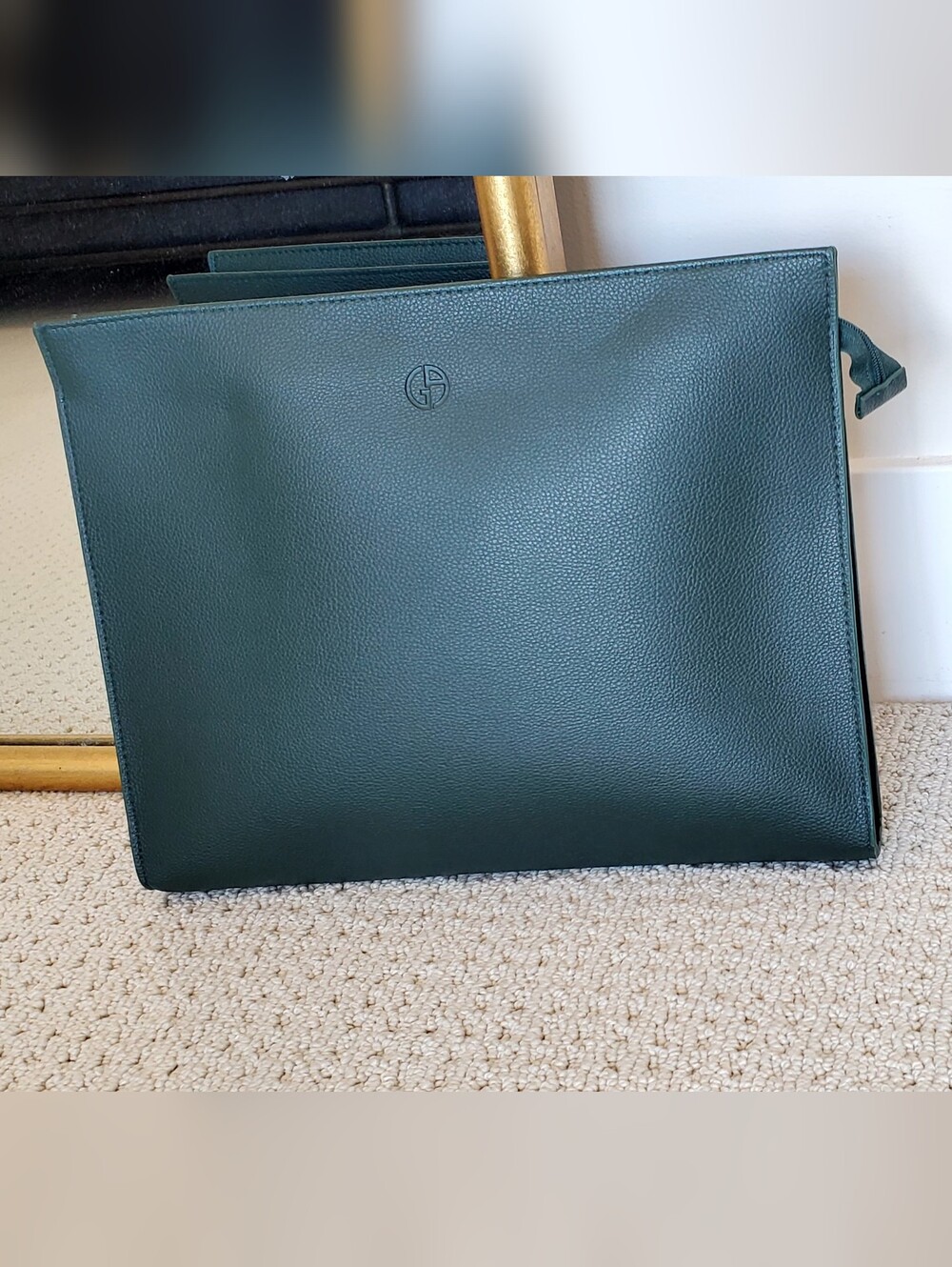 Georgio Armani Etihad Private Suites Portfolio Laptop Bag, 13"×11" Forest Green